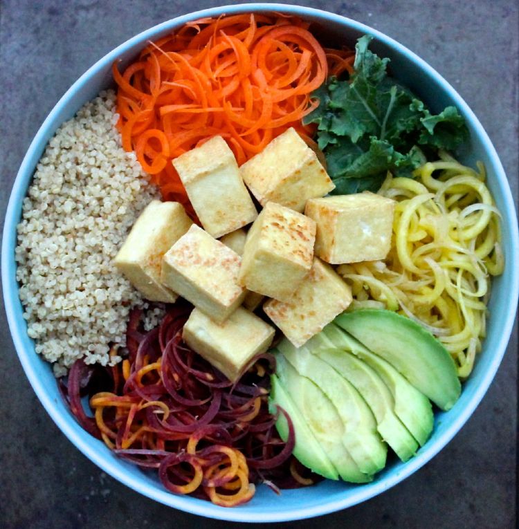 rainbow tofu bowl